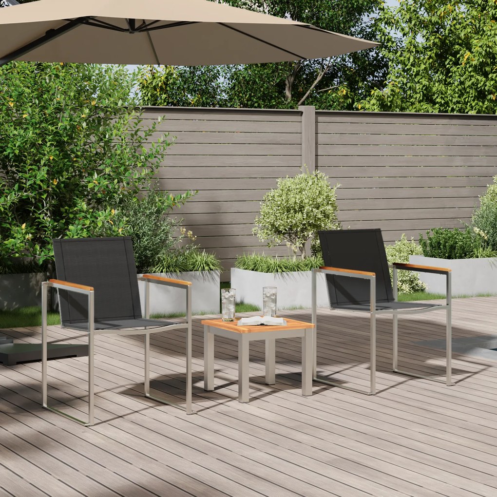vidaXL Σετ Εξωτερικής Τραπέζης 3 pcs Μασίφ ξύλο teak