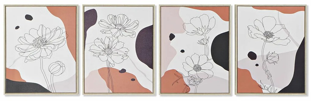 Καμβάς DKD Home Decor πολυστερίνη Καμβάς 40 x 2,5 x 50 cm (4 Τεμάχια)