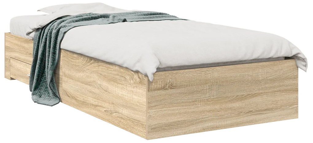vidaXL Κρεβάτι Sonoma Oak 90x190 εκ Επεξεργασμένο Ξύλο