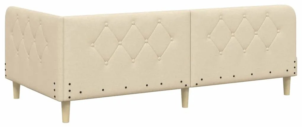 vidaXL Κρεβάτι Γωνίας με κεφαλάρι Κρεμ 100 x 200 cm ύφασμα