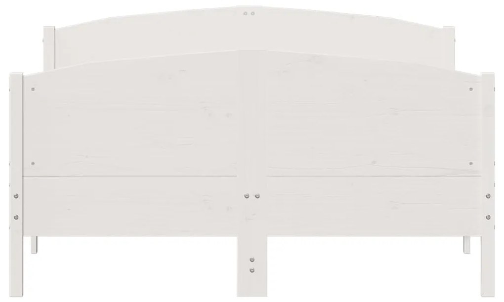 vidaXL Πλαίσιο Κρεβατιού με Κεφαλάρι Λευκό 140x200 εκ. από Μασίφ Πεύκο