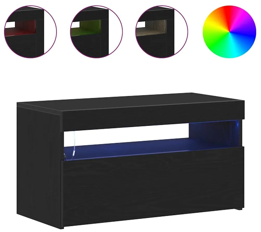 vidaXL Ντουλάπι TV 2 pcs Μαύρο 75 x 35 x 40 εκ. Επεξεργασμένο ξύλο