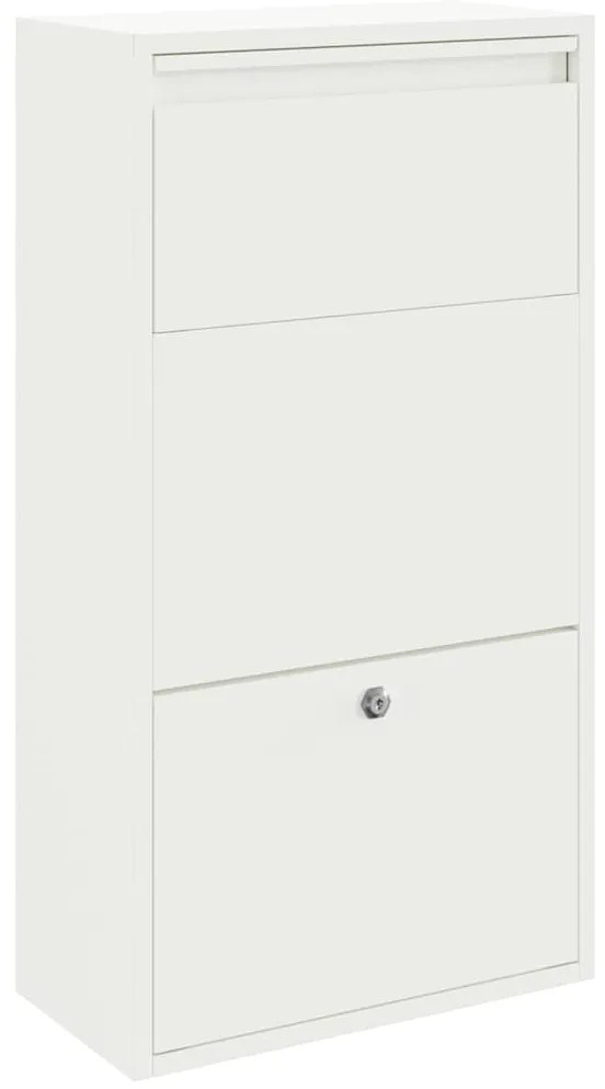 vidaXL Θυρίδα Πακέτων με αποθήκευση Λευκό 44 x 22 x 82 εκ. Ατσάλι