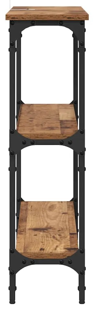 vidaXL Τραπέζι κονσόλας με ράφι Παλαιό ξύλο 100 x 22.5 x 75 εκ