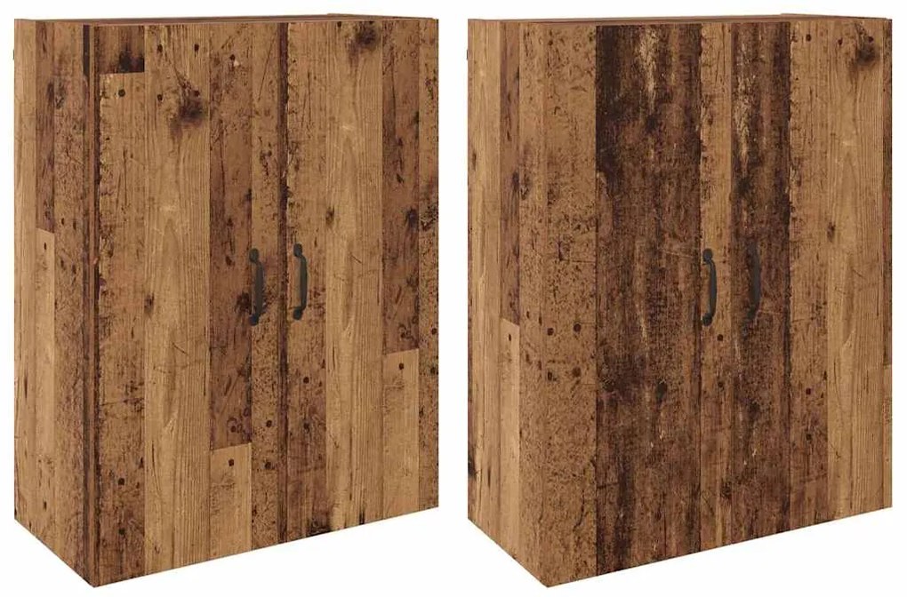 vidaXL Ντουλάπια Τοίχου 2 pcs Παλαιό ξύλο 69.5 x 34 x 90 εκ.