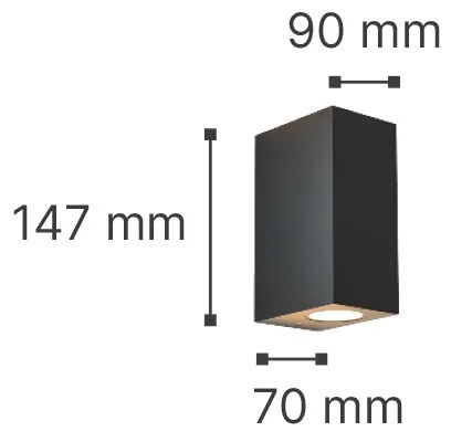 Φωτιστικό τοίχου Havasu 2xGU10 Outdoor Up-Down Wall Lamp Grey D:14.7cmx9cm (80200334) - 80200334 - 80200334