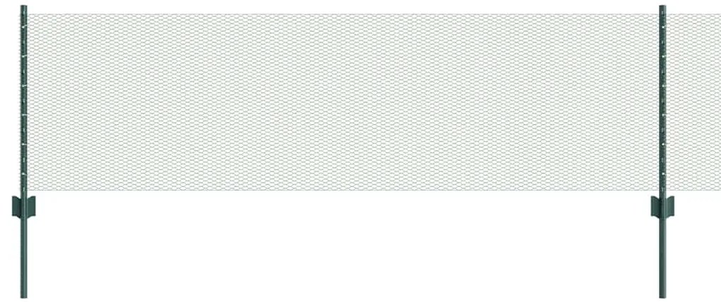 vidaXL Στυλοί Φράχτη 11 τμχ U-Channel Πράσινοι 60 εκ. Χάλυβας