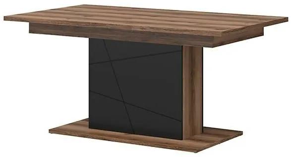 Τραπέζι Boston CE123, 160x90x75cm, 86 kg, Σκούρα βελανιδιά delano, Μαύρο ματ, Γωνιακό, Επιμήκυνση, Πλαστικοποιημένη μοριοσανίδα, Καφέ | Epipla1.gr