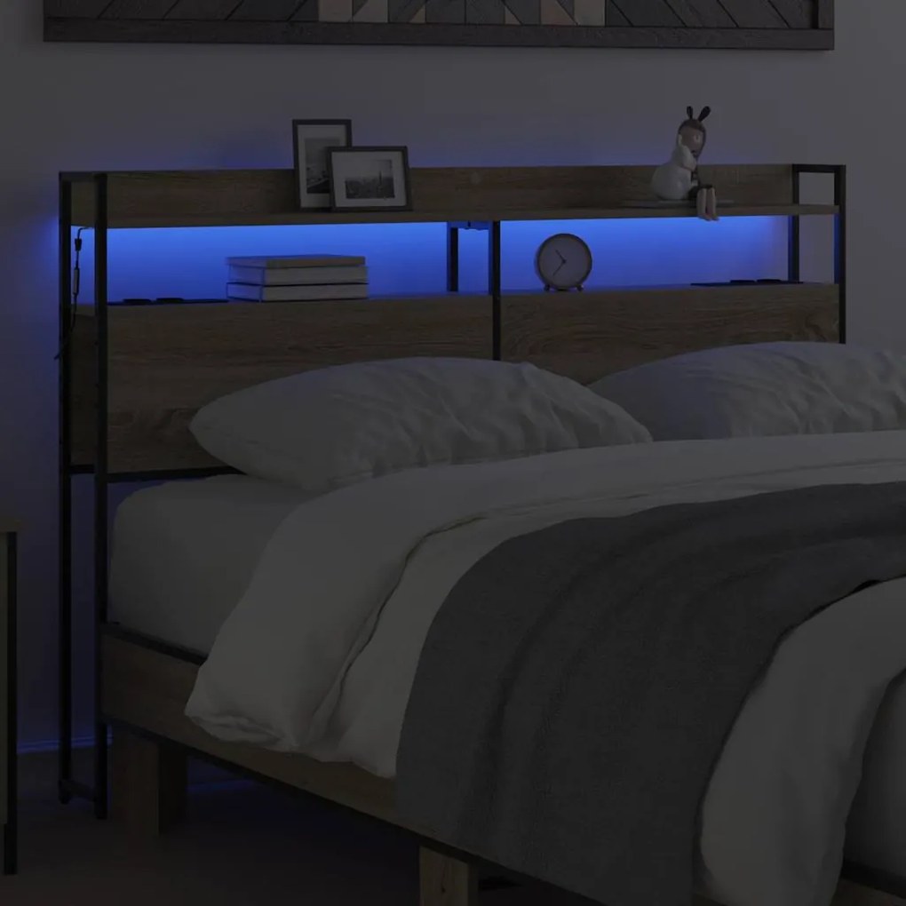 vidaXL Κεφαλάρι Αποθήκης με ράφι Sonoma Δρυς 160 cm Επεξεργασμένο ξύλο