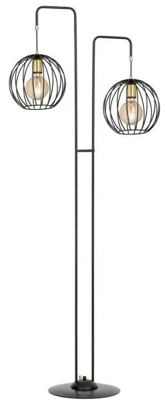 Επιδαπέδιο Φωτιστικό 2xE27 Ατσάλι ALBIO Made in Poland Emibig-144/LP2-Μαύρο 144/LP2