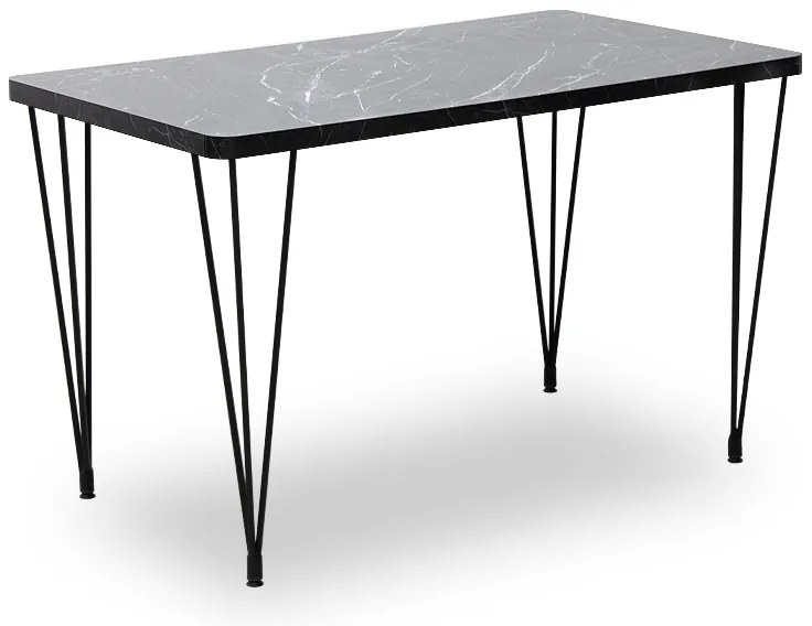 Τραπέζι Roger Megapap Mdf - μεταλλικό χρώμα μαύρο εφέ μαρμάρου 120x70x75εκ.