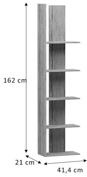 Βιβλιοθήκη Mirca μελαμίνης sonoma 41,4x21x162εκ