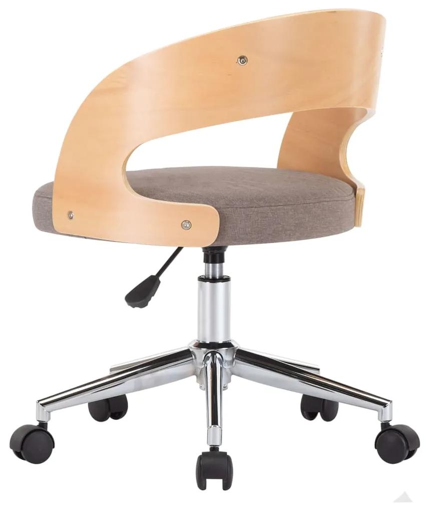 vidaXL Καρέκλα Γραφείου Περιστρεφόμενη Taupe από Λυγισμένο Ξύλο/Ύφασμα