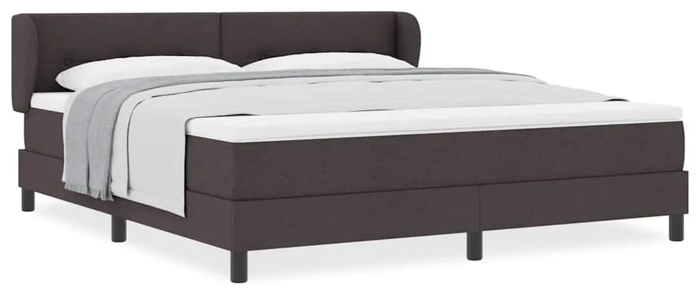 vidaXL Κρεβάτι box spring με στρώμα με στρώμα Σκούρο καφέ Σκούρο καφέ