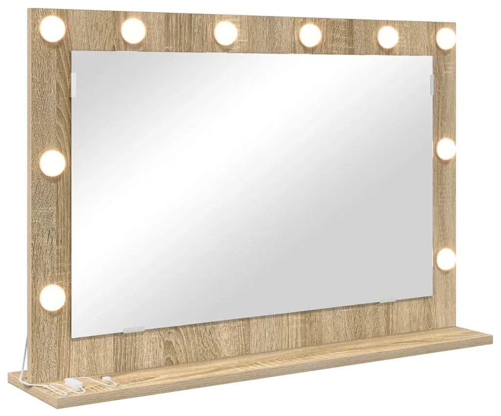 vidaXL Καθρέφτης τουαλέτας Ορθογώνιος Δρύς Sonoma 80 x 55 x 18 εκ.