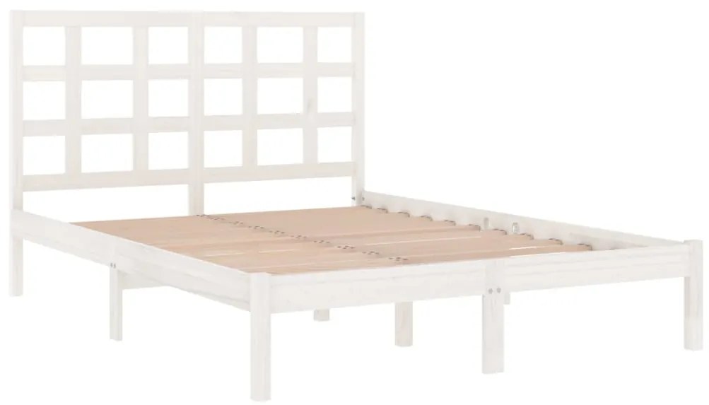 vidaXL Πλαίσιο Κρεβατιού Λευκό 120 x 200 εκ. από Μασίφ Ξύλο
