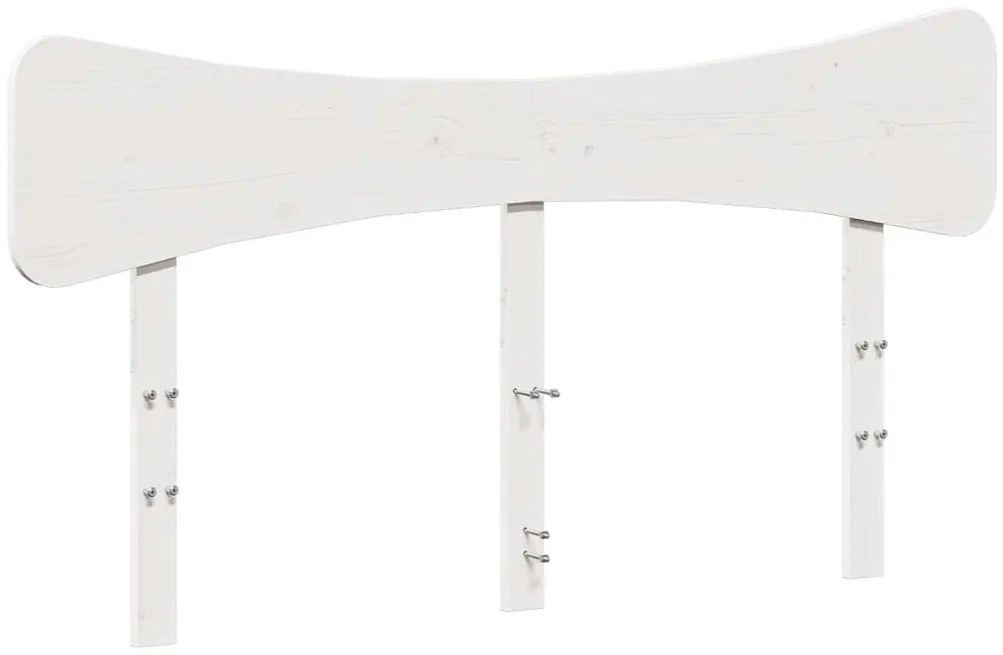 vidaXL Σκελετός Κρεβ. Χωρίς Στρώμα Λευκό 135x190 εκ Μασίφ Πεύκο