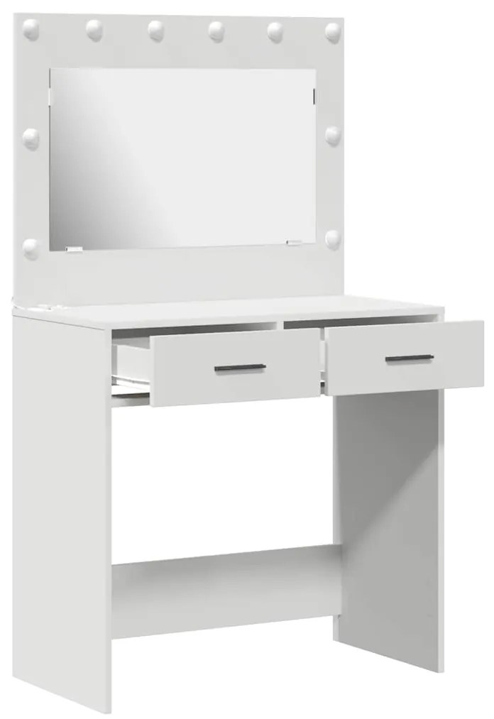 vidaXL Κομοδίνο με συρτάρι Λευκό 78.5 x 41 x 135 εκ Επεξεργασμένο ξύλο
