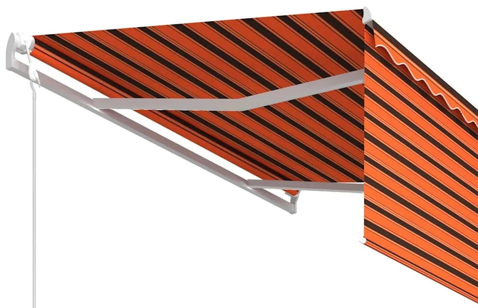 vidaXL Τέντα Συρόμενη Αυτόματη με Σκίαστρο Πορτοκαλί/Καφέ 3,5 x 2,5 μ.