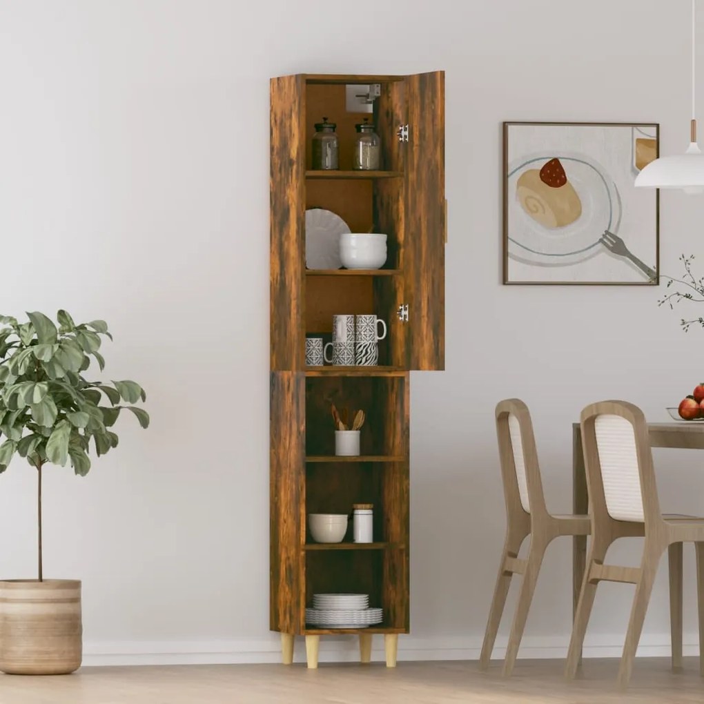 vidaXL Ντουλάπι Καπνιστή δρυς 34,5x34x180 εκ. από Επεξεργασμένο Ξύλο