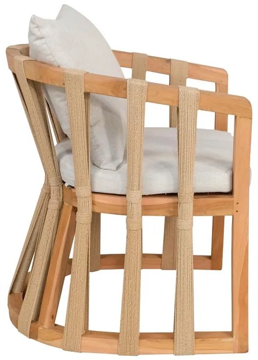 Πολυθρόνα Morani σκελετός teak ξύλο και ύφασμα σε φυσική απόχρωση 61x66x75εκ 61x66x75 εκ.