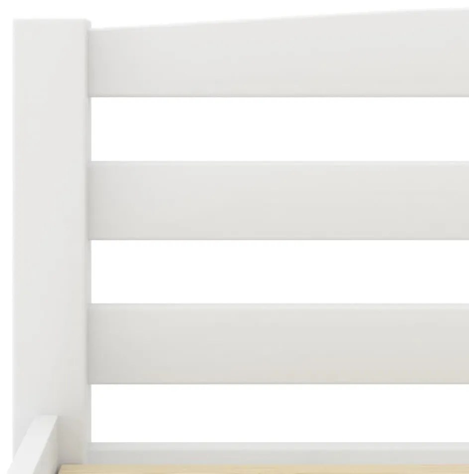 Πλαίσιο Κρεβατιο Λευκό 200 x 200 εκ. από Μασίφ Ξύλο Πεύκου - Λευκό