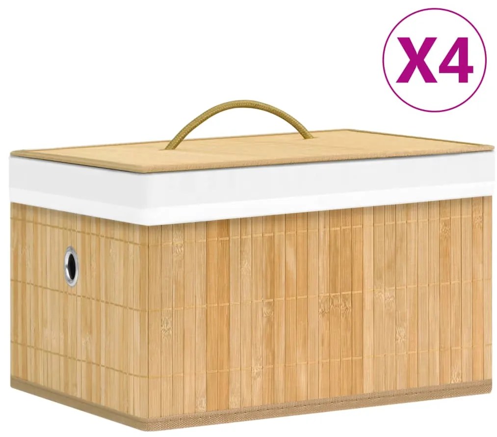 vidaXL Κουτιά Αποθήκευσης 4 τεμ. από Μπαμπού