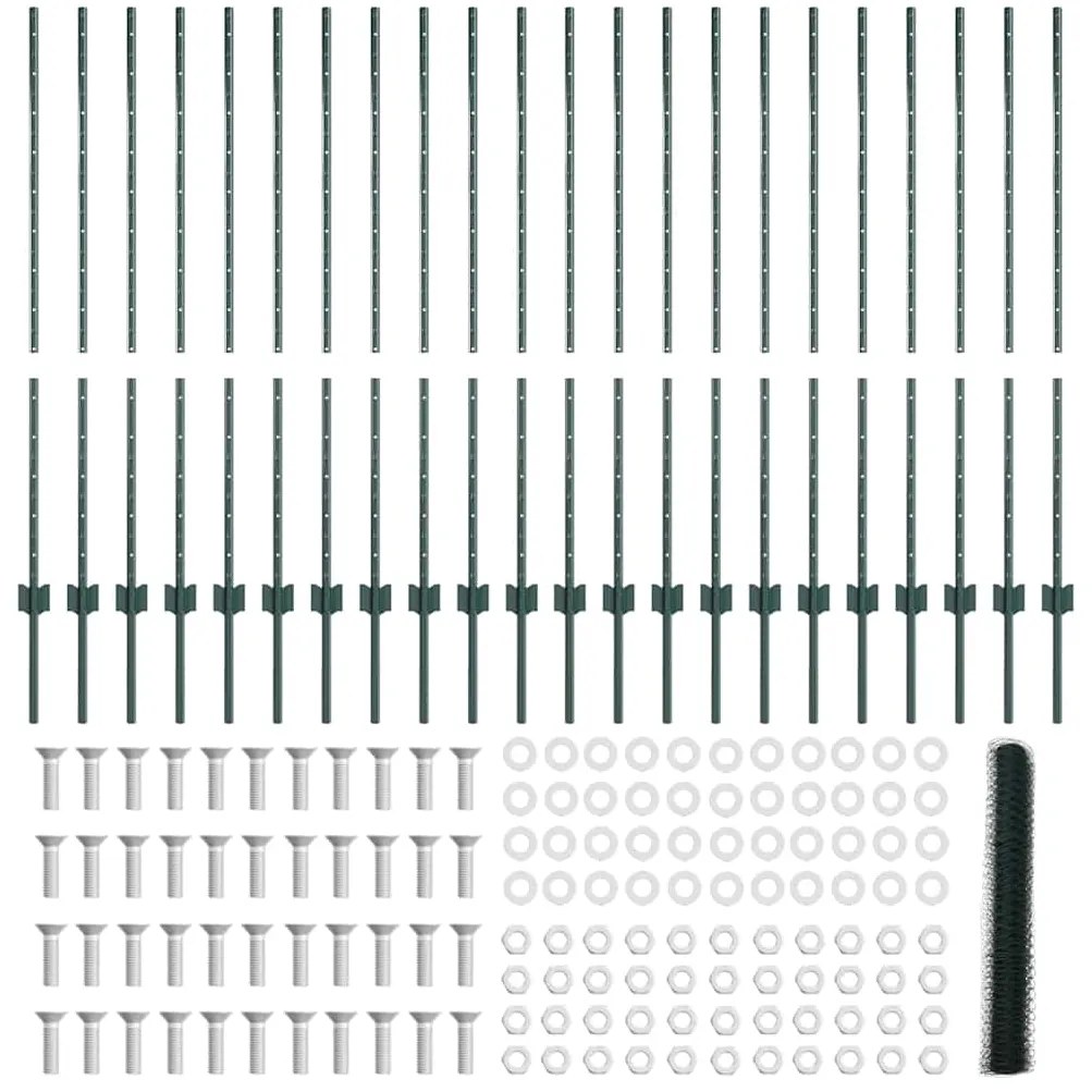 vidaXL Τεντώτο με στήριγμα Πράσινο 1,2 x 50 m Χάλυβας και PVC