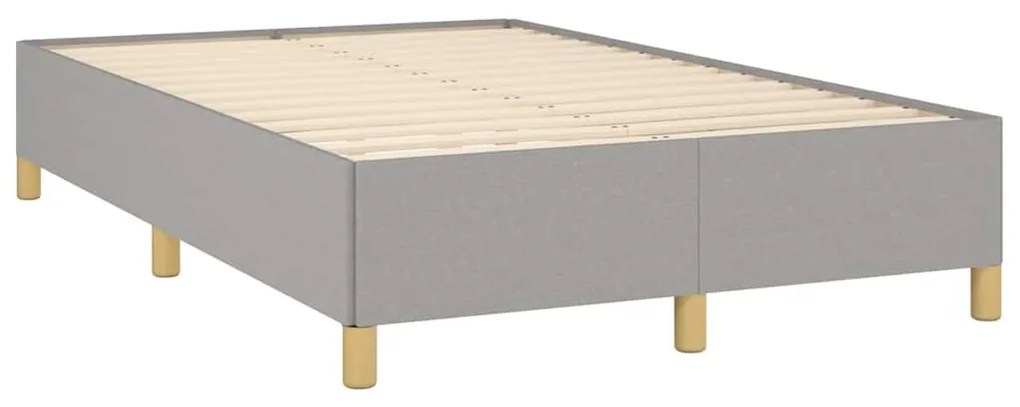 vidaXL Κρεβάτι Boxspring με Στρώμα Ανοιχτό Γκρι 120x190 εκ. Υφασμάτινο