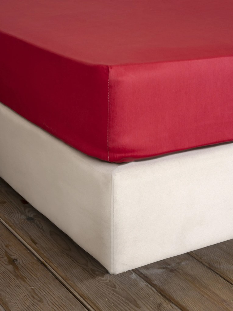 Σεντόνι Γίγας με Λάστιχο Superior Satin - Red - Nima Home