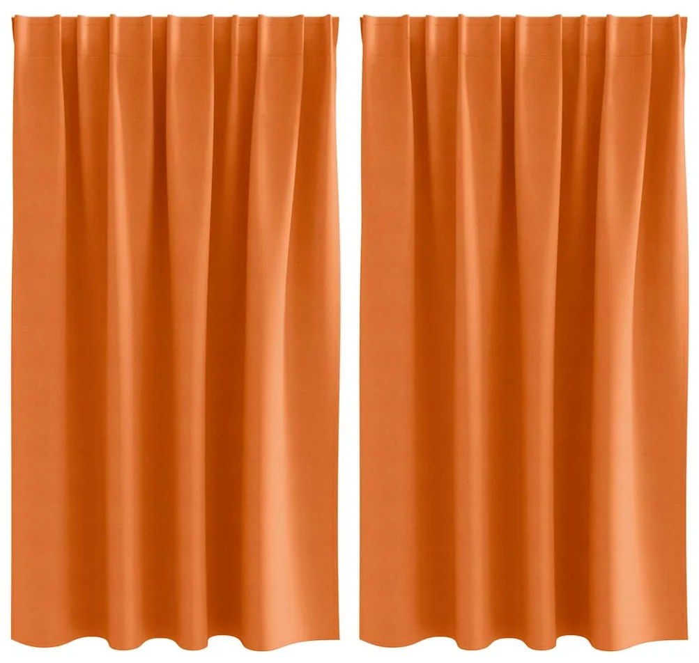 vidaXL Κουρτίνες 2 pcs Φωτεινό Πορτοκάλι 140x140cm Πολυεστέρας