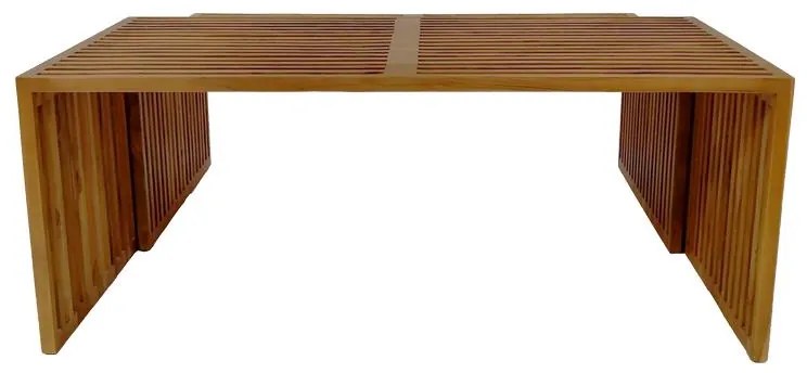 Τραπέζι Tinnie C027 σετ 2τεμ teak ξύλο σε φυσική απόχρωση 110x60x46 εκ.