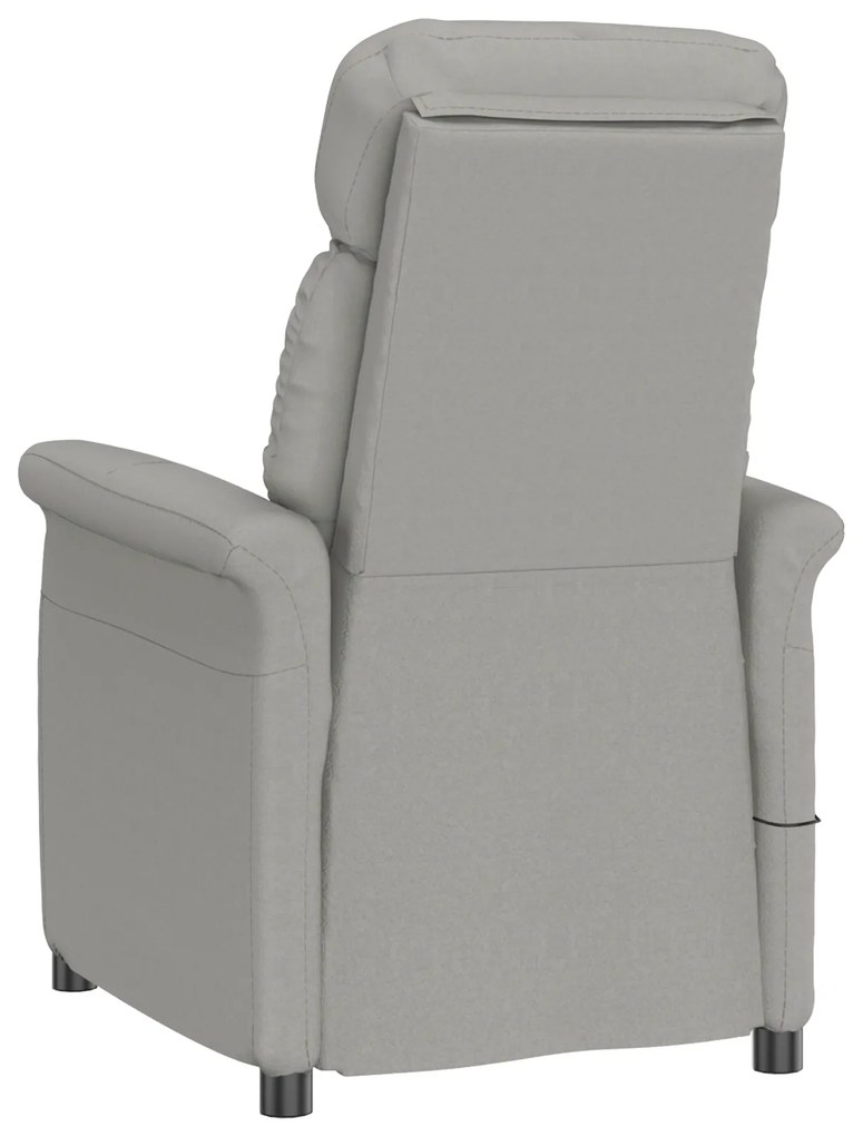 vidaXL Πολυθρόνα Μασάζ Ανοιχτό Γκρι Microfibre