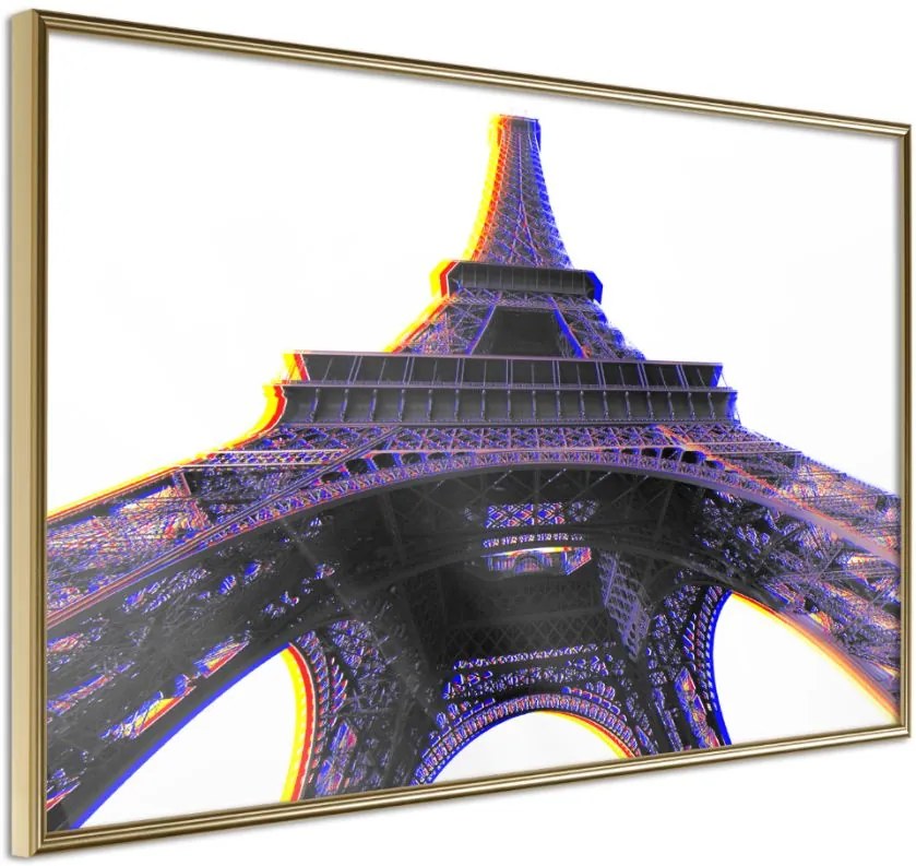 Αφίσα - Symbol of Paris (Purple) - 30x20 - Χρυσό - Χωρίς πασπαρτού