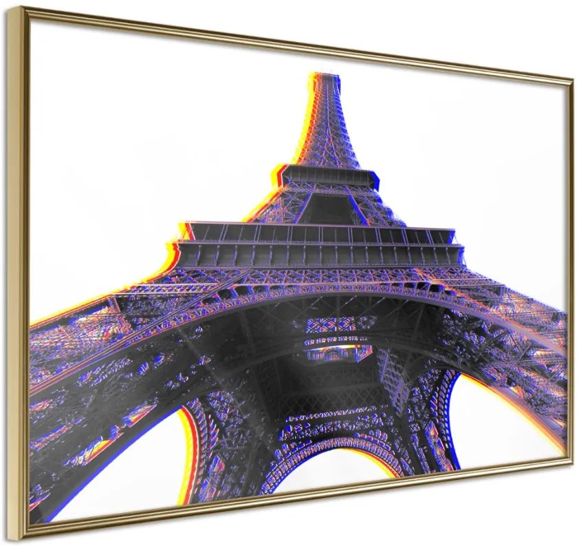 Αφίσα - Symbol of Paris (Purple) - 90x60 - Χρυσό - Χωρίς πασπαρτού