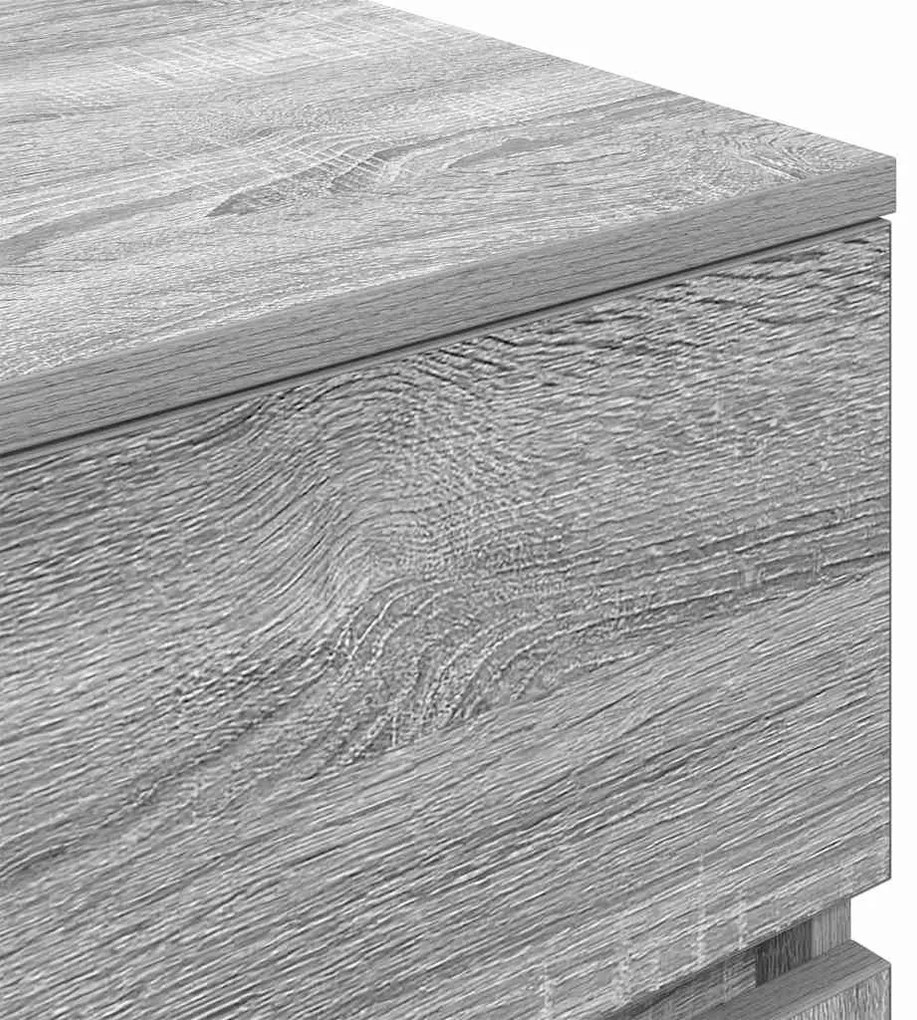 Κομοδίνα με 3 συρτάρια 2 τεμάχια Γκρι Sonoma 39x35x65 εκ. - Γκρι