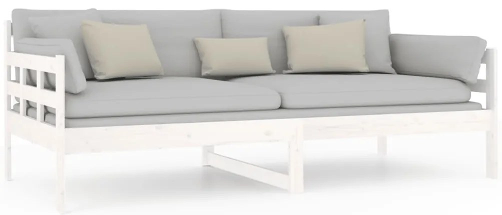vidaXL Καναπές Κρεβάτι Λευκός 90 x 190 εκ. από Μασίφ Ξύλο Πεύκου