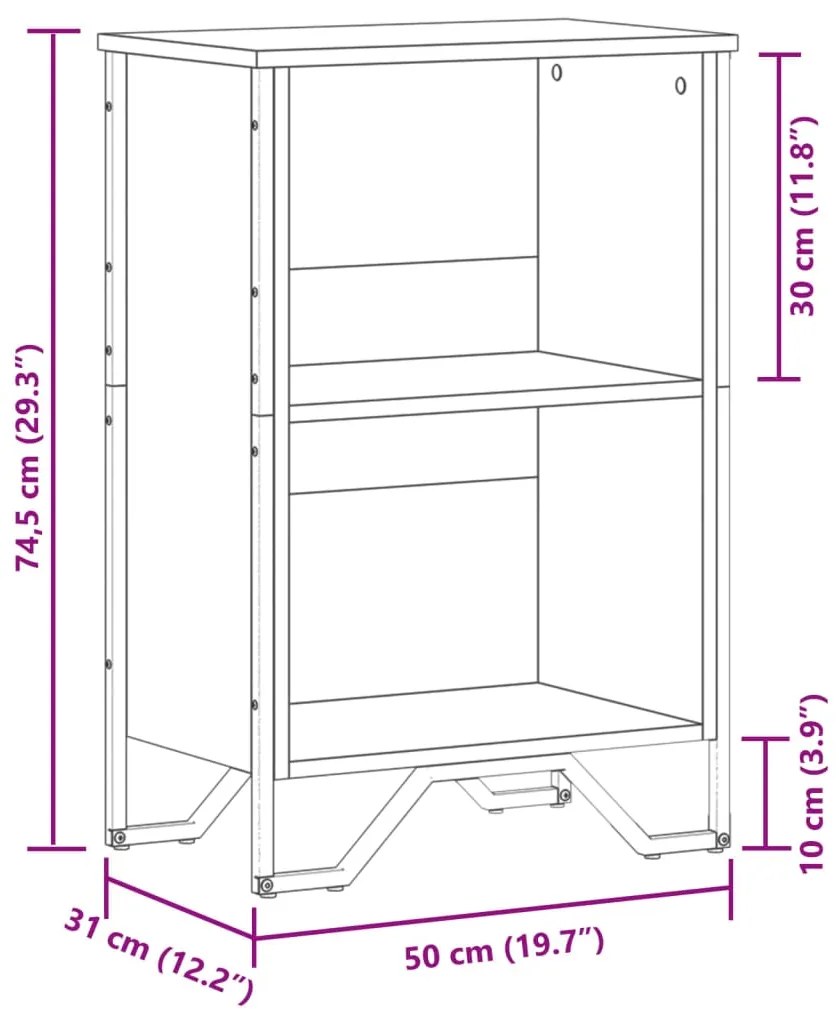 ΒΙΒΛΙΟΘΗΚΗ ΓΚΡΙ SONOMA 50X31X74,5 ΕΚ. ΑΠΟ ΕΠΕΞΕΡΓ. ΞΥΛΟ 848602