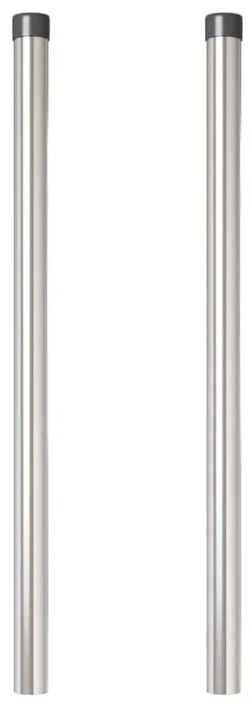 vidaXL Πό posts φράχτη 2 pcs Ασημί 60 cm Ατσάλι με Επικάλυψη Πούδρας