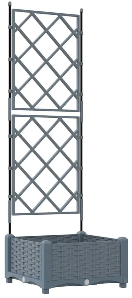 vidaXL Γλάστρα Κήπου με Στήλη Ανοιχτό Γκρι 40x40x125.5 εκ