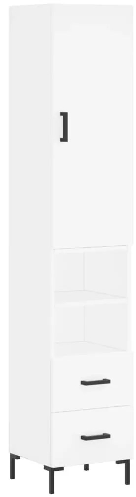 vidaXL Ντουλάπι Λευκό 34,5 x 34 x 180 εκ. από Επεξεργασμένο Ξύλο