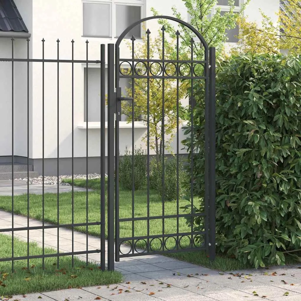 vidaXL Πύλη Φράχτη Γκρι 100 x 250 cm Ατσάλι με Επικάλυψη Πούδρας