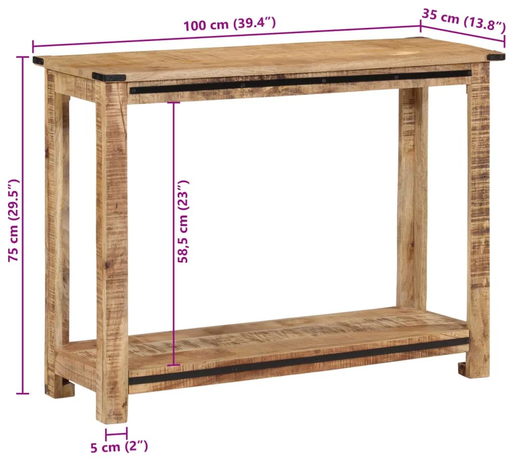 ΤΡΑΠΕΖΙ ΚΟΝΣΟΛΑ 100X35X75 ΕΚ. ΑΠΟ ΜΑΣΙΦ ΞΥΛΟ ΜΑΝΓΚΟ 374056