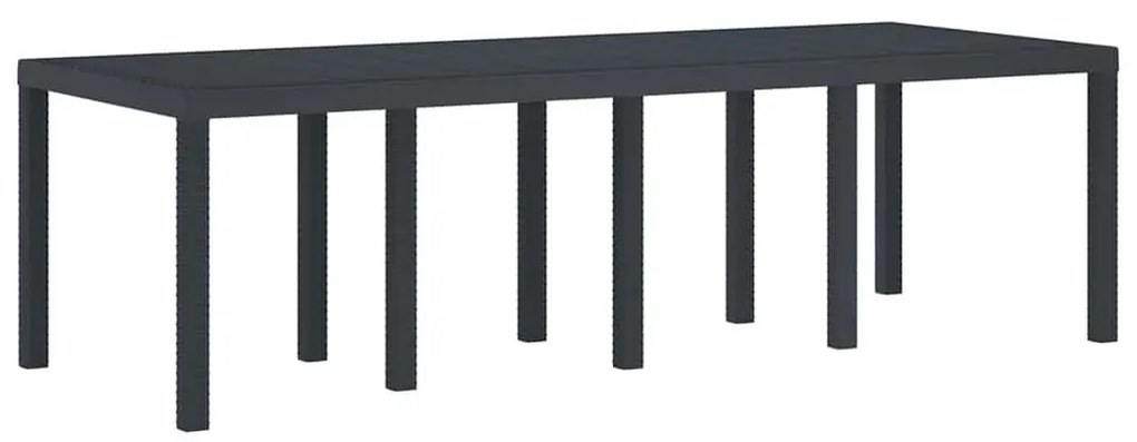 vidaXL Τραπέζι Κήπου Ανθρακί 250 x 100 x 73 εκ συνθετικό ρατάν