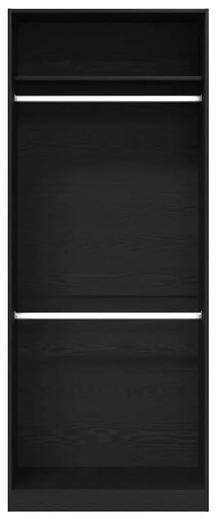 vidaXL Ντουλάπι Μαύρη Οξυά 80 x 50 x 200 εκ. Επεξεργασμένο ξύλο