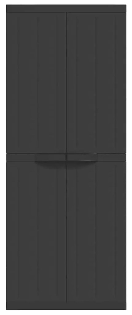 vidaXL Ντουλάπι Αποθ. Εξ. Χώρου Μαύρο 65x37x165εκ. Πολυπροπυλένιο
