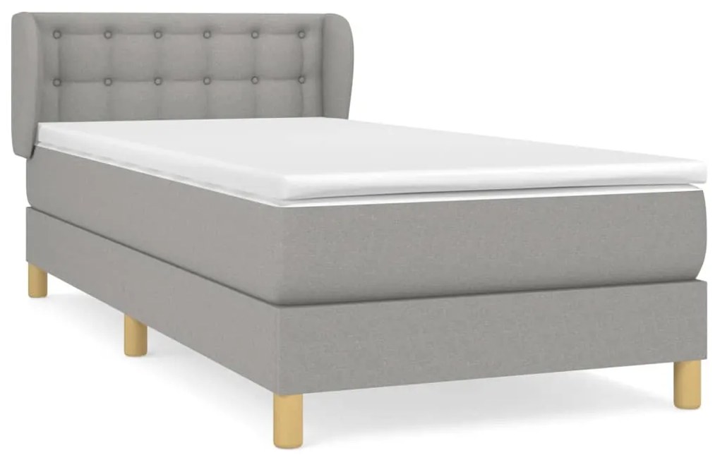 ΚΡΕΒΑΤΙ BOXSPRING ΜΕ ΣΤΡΩΜΑ ΑΝΟΙΧΤΟ ΓΚΡΙ 90X190 ΕΚ. ΥΦΑΣΜΑΤΙΝΟ 3127085