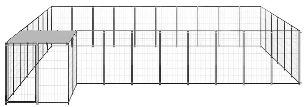 vidaXL Σπιτάκι Σκύλου Μαύρο 19,36 μ² Ατσάλινο