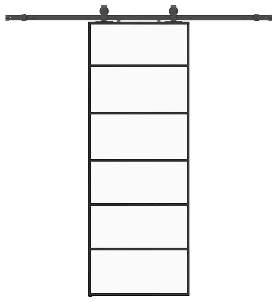 vidaXL Συρόμενη Πόρτα με Μηχανισμό Μαύρο 76x205 εκ. Γυαλί ESG