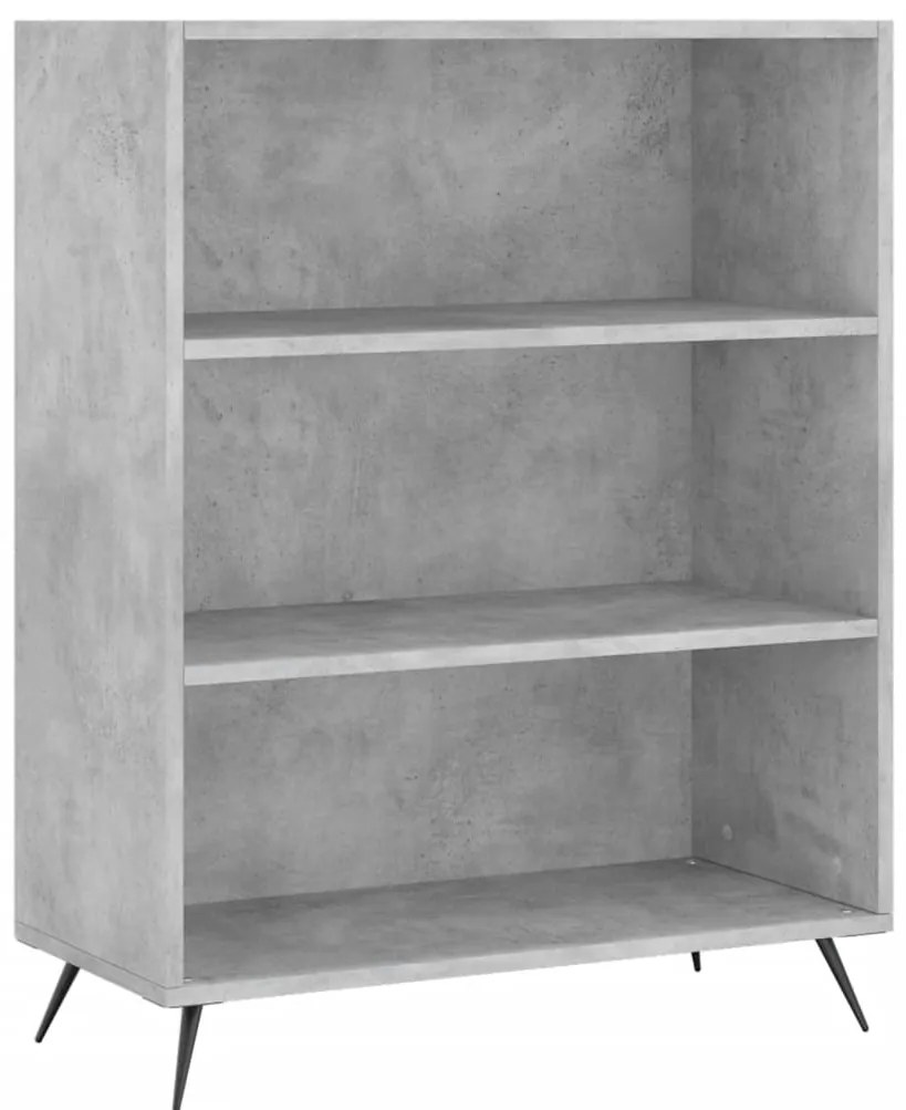 vidaXL Βιβλιοθήκη Γκρι Σκυροδέματος 69,5 x 32,5 x 90 εκ. Επεξεργ. Ξύλο
